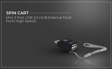 SPIN CART Mini 3 Port USB 2.0 HUB External Multi Ports High Speed, USB ...