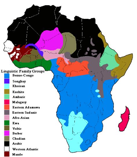 Africa Map By Language | Map Of Africa