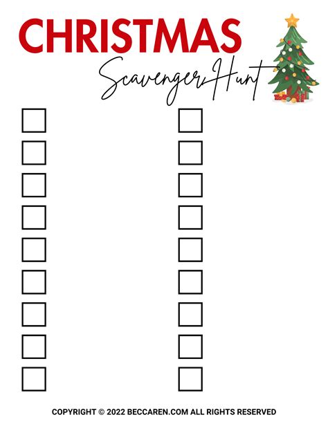 Best Festive Printable Christmas Scavenger Hunt For Kids
