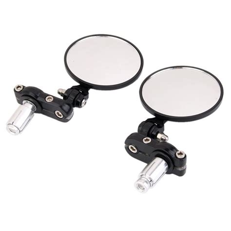 AllExtreme EXBECM2 Side Rear View Convex Mirrors Set (Set of 2, Black)