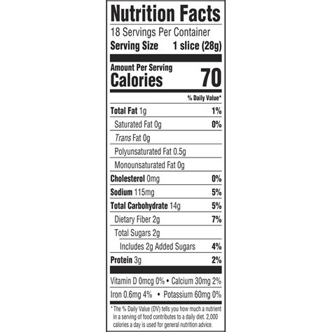 Oroweat 100% Whole Wheat Sliced Bread-Nutrition-Facts