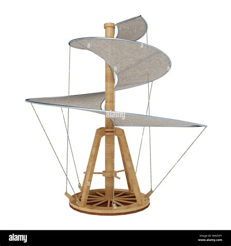 Hélicoptère invention Leonardo da Vinci isolé sur blanc. Le rendu 3D Photo Stock - Alamy