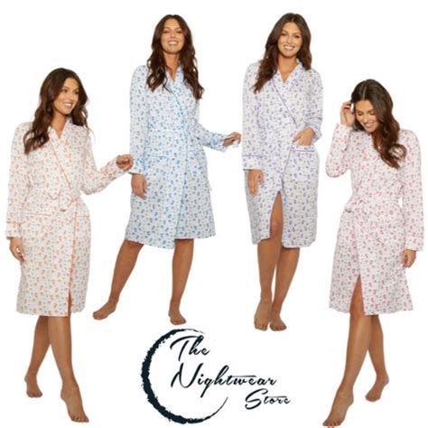 Womens Lightweight Poly Cotton Robe, Ladies Dressing Gown UK, Cotton ...