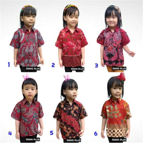 Jual Kemeja Anak Perempuan Laki Laki Batik 2 - 12 tahun Seragam Sekolah ...