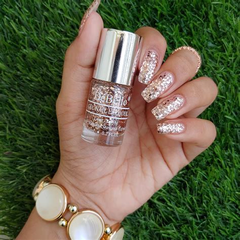 Buy DeBelle Gel Nail Lacquer Elite Tiffany(Rose Gold Flaky Glitter Top ...
