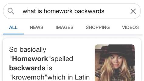Image result for Homework Backwards