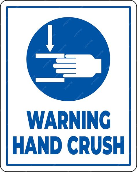 Safety sign warning about hand crush hazards in industrial settings ...