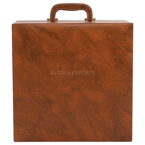 Rudra Exports Premium Bar Set with Bottle Handy Portable Leatherette B