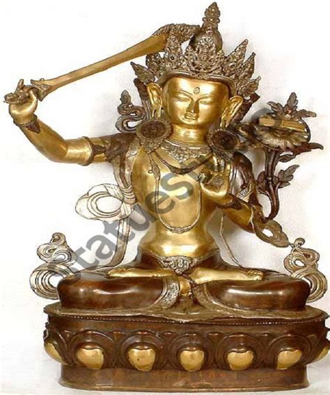 Tibetan Buddhist Goddess of Wisdom Manjushri Large Statue for Success ...
