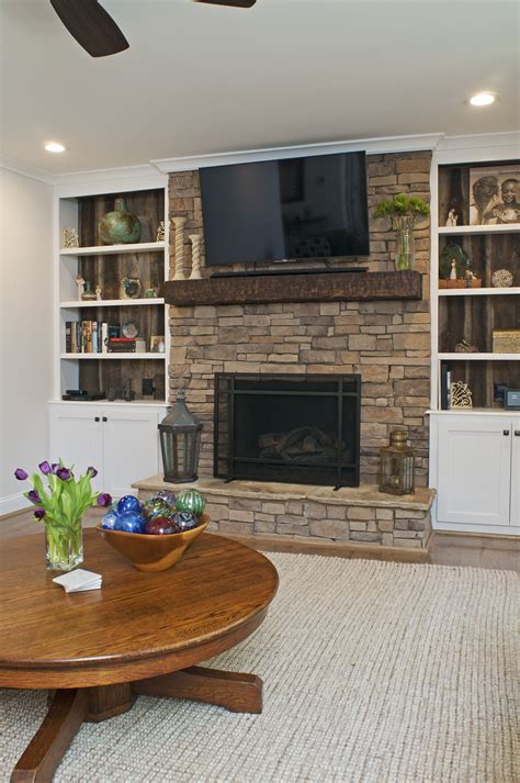 Stone Fireplace With Built In Bookcases – Fireplace Guide by Linda