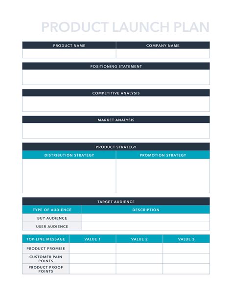 Product Launch Excel Template