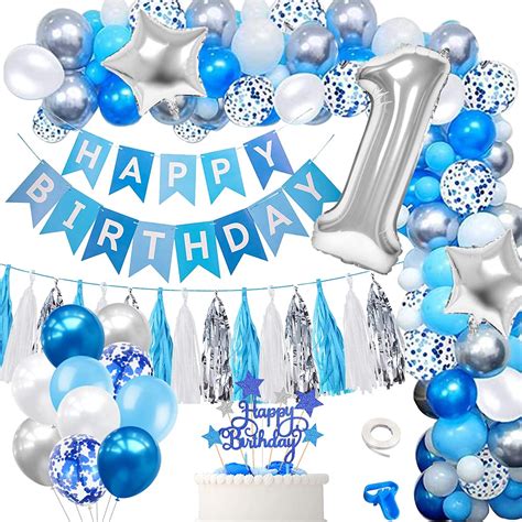 Buy Birthday Decoration, MMTX 1st Happy Birthday Balloons, Baby Shower ...