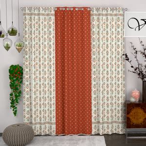 CHHAVI INDIA 213 cm (7 ft) Polycotton Semi Transparent Door Curtain ...