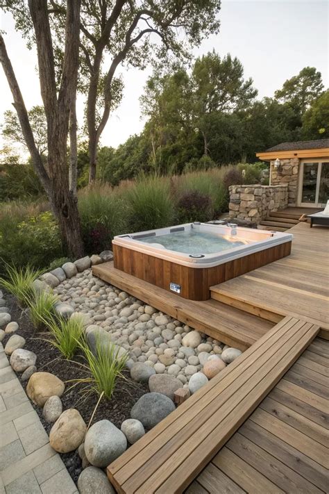 16+ Inspiring Hot Tub Platform Ideas for Your Backyard | Hot tub garden ...