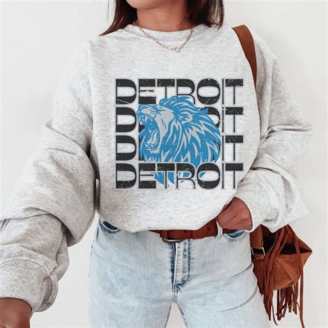 Vintage Detroit Football Sweatshirt, Detroit Sweatshirt, Vintage Lions Fan Gift, 313 Crewneck ...