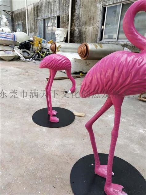 仿真火烈鸟雕塑，玻璃钢动物摆件 - 卓景雕塑公司