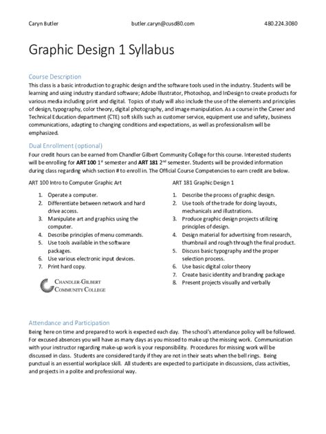 Graphic Design Course Syllabus 的图像结果