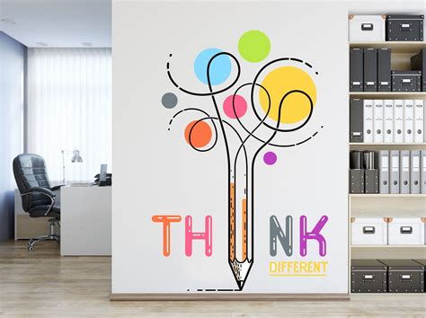 Think Different Office Wall Decal Idea Teamwork Business Worker Inspire ...