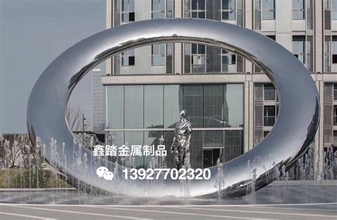 三亚售楼部水景系列不锈钢圆环雕塑小品中国工艺美术雕塑设计