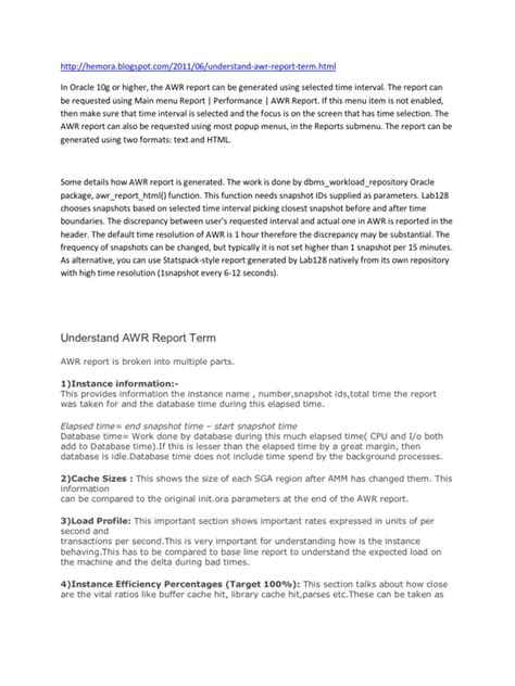 Image result for AWR SQL Report Oracle