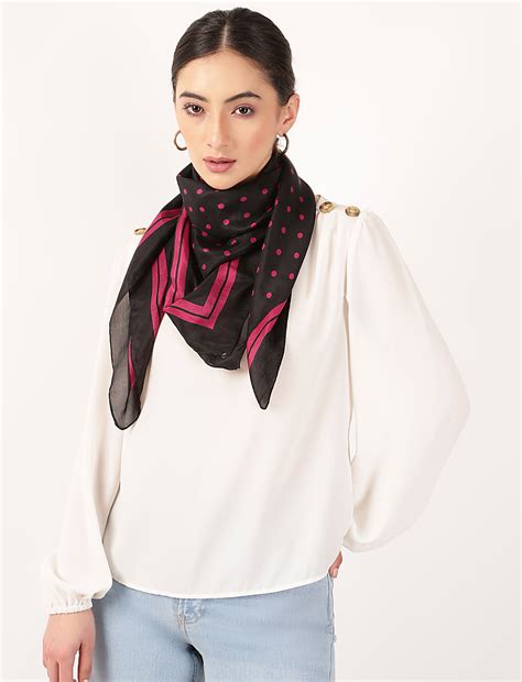 Buy Pure Silk Polka Dots Scarf at Marks & Spencer