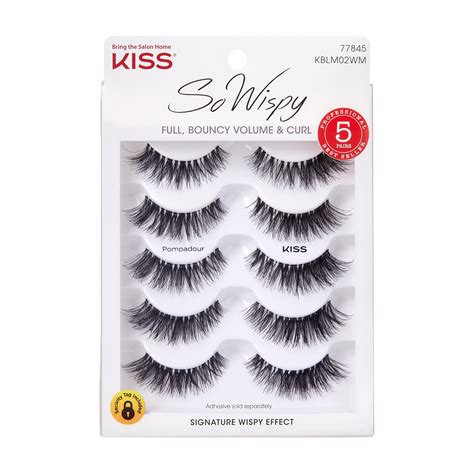 KISS So Wispy False Eyelashes, Pompadour Multipack Lashes (5 Pairs ...