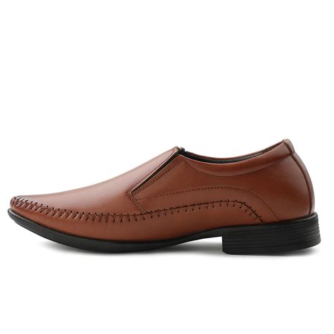 Buy Fortune Tan Formal Non Lacing Moccasin Shoes For Men HML-18E By Liberty