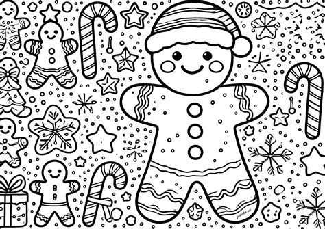 Gingerbread Family Coloring Pages Gingerbread House Coloring Page