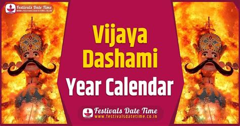 Vijayadashami Year Calendar, Vijayadashami Festival Schedule ...