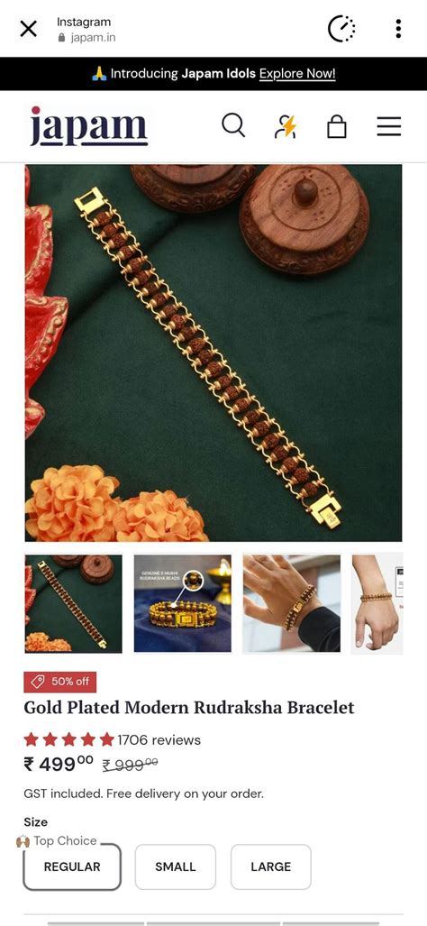 Gold Plated Modern Rudraksha Bracelet – Japam