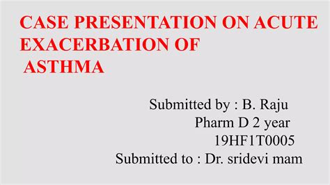 Acute exacerbation of asthma | PPTX