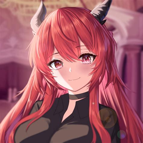 Download wallpaper 3415x3415 demon, girl, horns, smile, anime ipad pro ...