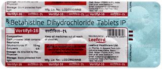 Vertifyl 16 Tablet: Uses, Side Effects, Price & Substitutes