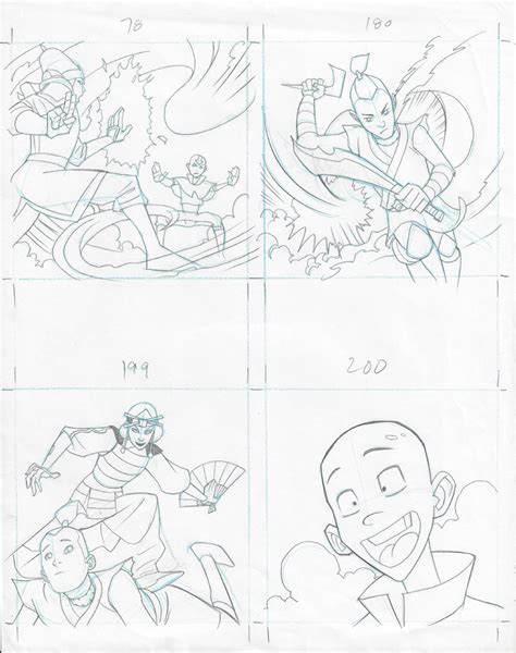 Avatar the Last Airbender trading card art 78 180 199 200 Aang Sokka ...