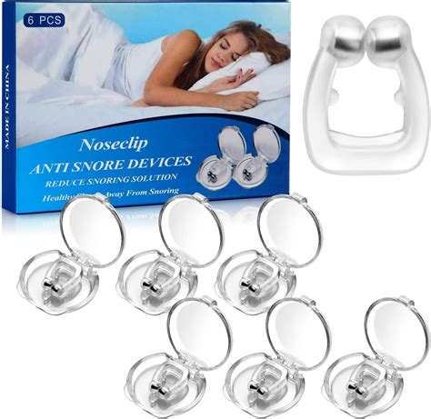 Amazon.com: Anti Snoring Devices, Silicone Magnetic Anti Snoring Nose Clip, 6PCS Snore Stopper ...