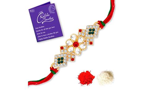 Sukkhi Rakhi Favourite Kundan Designer Gold Plated Premium Rakhi for ...