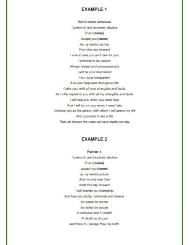 Image result for Wedding Vows Examples