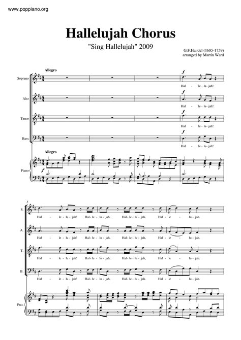Hallelujah Chorus Free Sheet Music at Bridget Huizenga blog