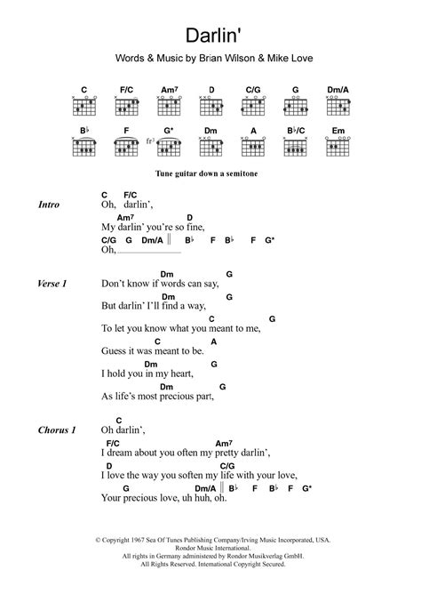 Sweet Darling Lyrics And Chords at Evelyn Turner blog