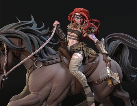 Viking Ygritte Rider of Sleipnir - 3D Model by damariscarson01
