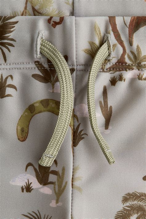 Printed swimming trunks - Light grey/Dinosaurs - Kids | H&M IN