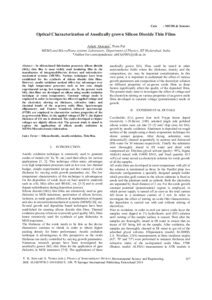 Optical Characterization of Anodically Grown Silicon Dioxide Thin Films ...