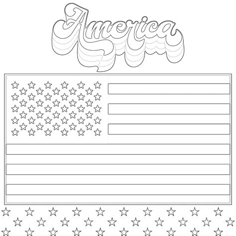American Flag 50 Stars Coloring Pages