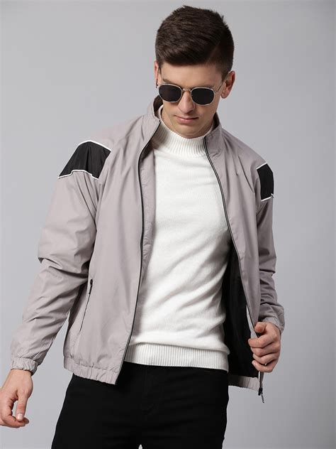 Mens Long-Sleeve Jacket - Lightweight Casual Winterwear (Dark Grey ...