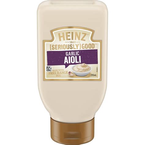 Heinz Seriously Good Garlic Aioli Mayonnaise Mayo 295ml | Woolworths