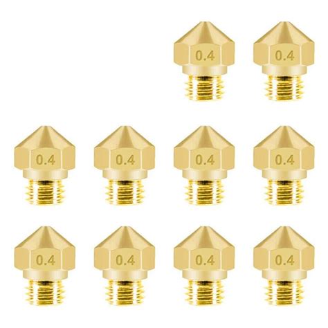 MK10 Nozzle for 3D Printer, 10pcs MK10 M7 Extruder Nozzle 0.4mm Brass ...