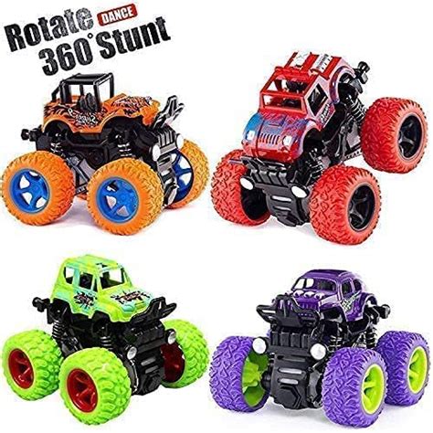 Buy Royal Hub Mini Monster Truck Friction Powered Cars Toys, 360 Degree ...