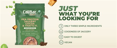 CaliBar Just Chocolate Plant Protein Powder - All Natural Organic Pea ...