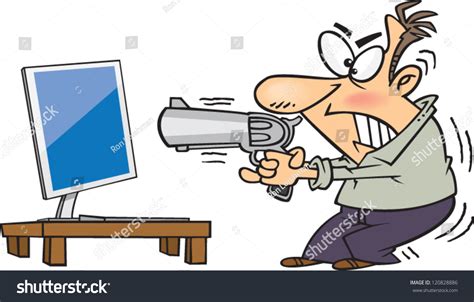 Image result for Angry Cartoon Man On Computer