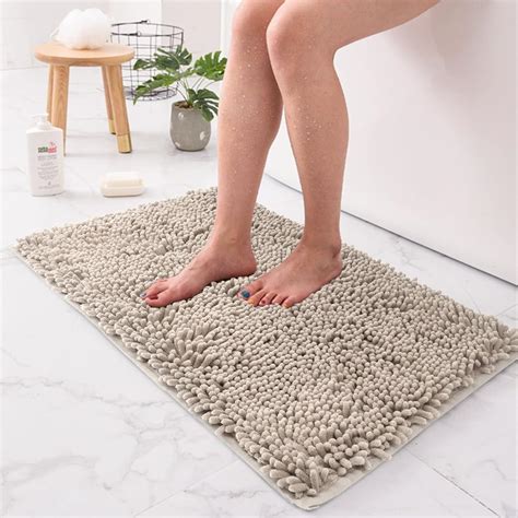 Newthinking Bath Mat Non-Slip 40x60cm, Fluffy Bathroom Floor Mats Super ...
